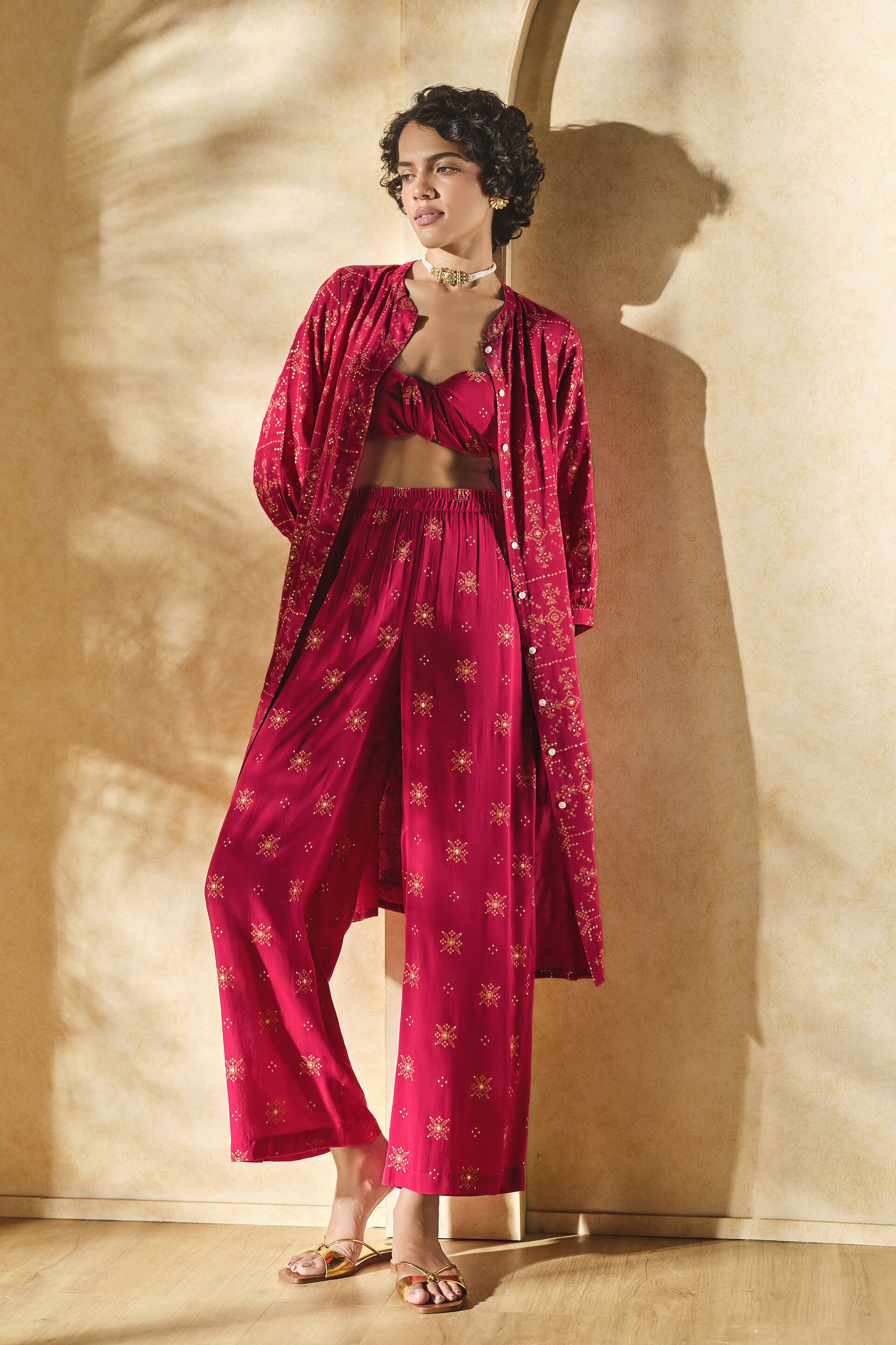 Gulal Modal Kurta Set​, Red, image 6